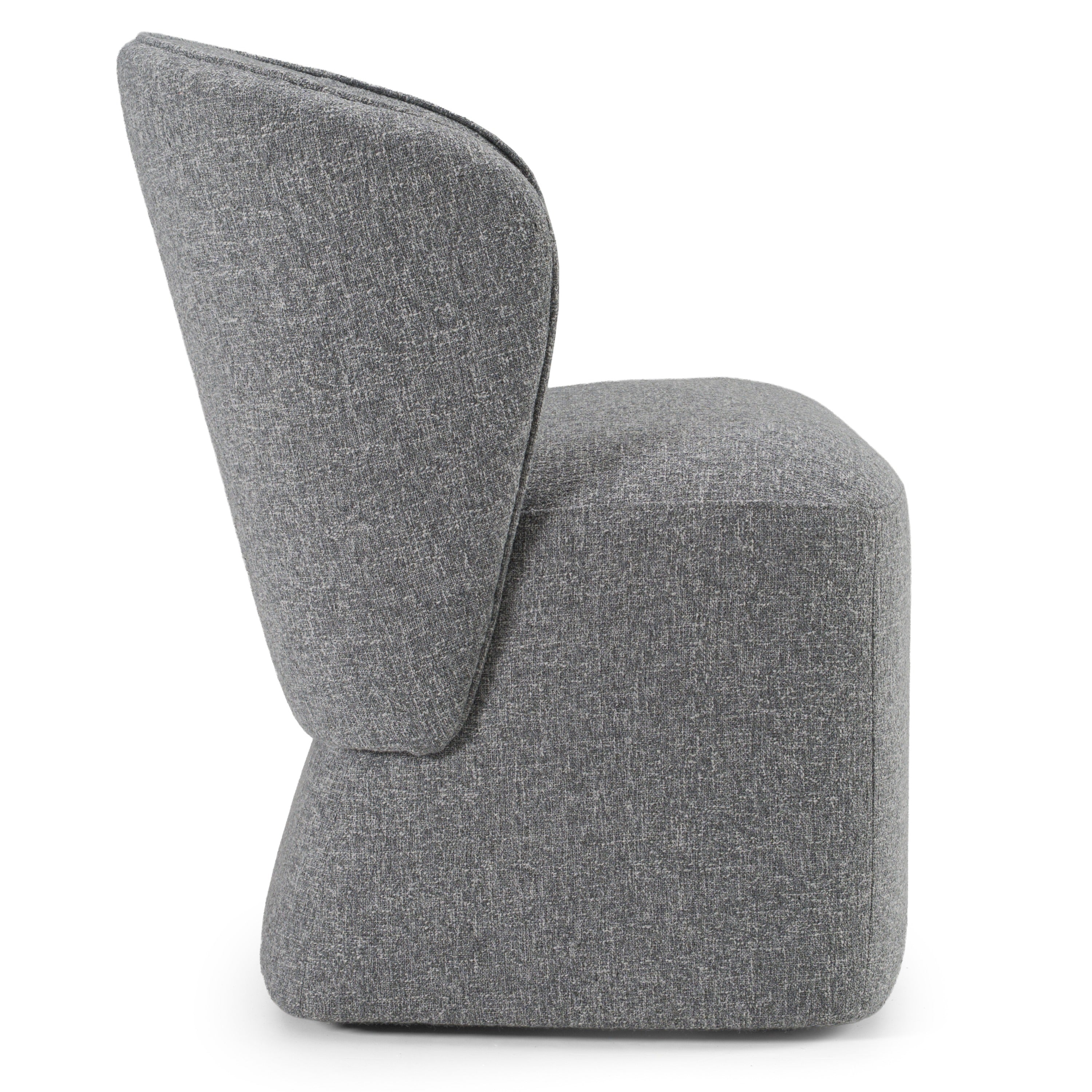 Souza - Modern Grey Fabric Swivel Dining Chair - image 3