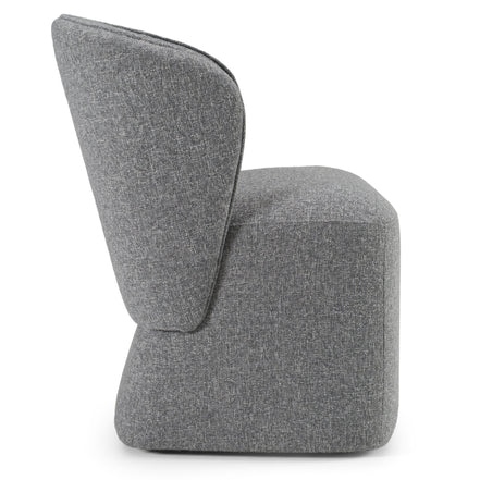 Souza - Modern Grey Fabric Swivel Dining Chair - image 3
