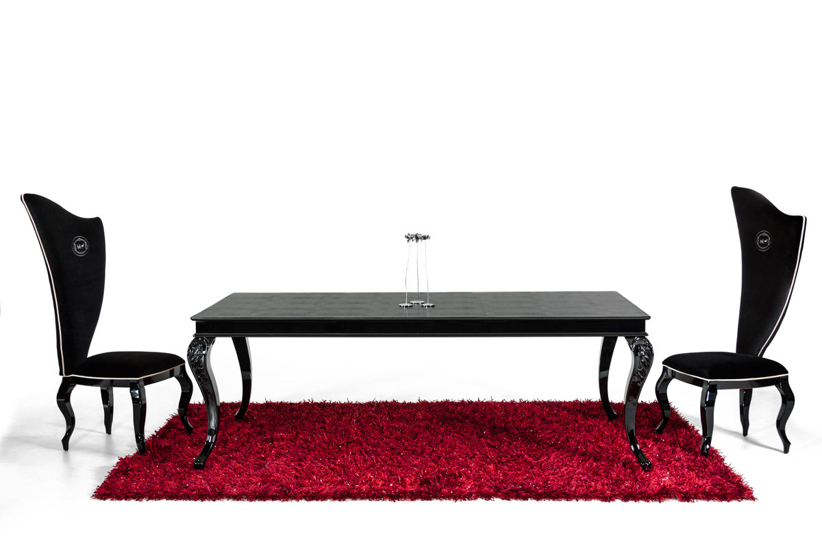 Sovereign Transitional Black Crocodile Dining Table w/ Black Gloss Legs - image 2