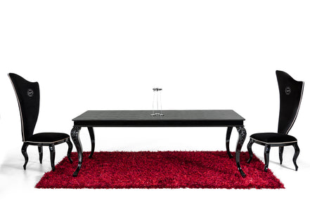 Sovereign Transitional Black Crocodile Dining Table w/ Black Gloss Legs - image 2
