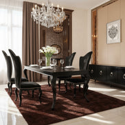 Sovereign Transitional Black Crocodile Dining Table w/ Black Gloss Legs - image 5