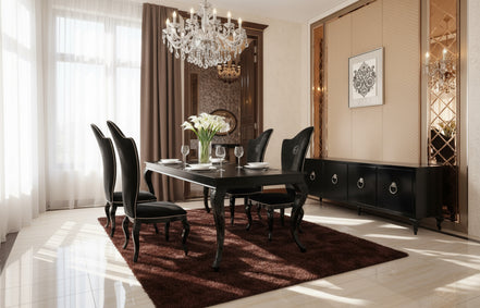 Sovereign Transitional Black Crocodile Dining Table w/ Black Gloss Legs - image 5