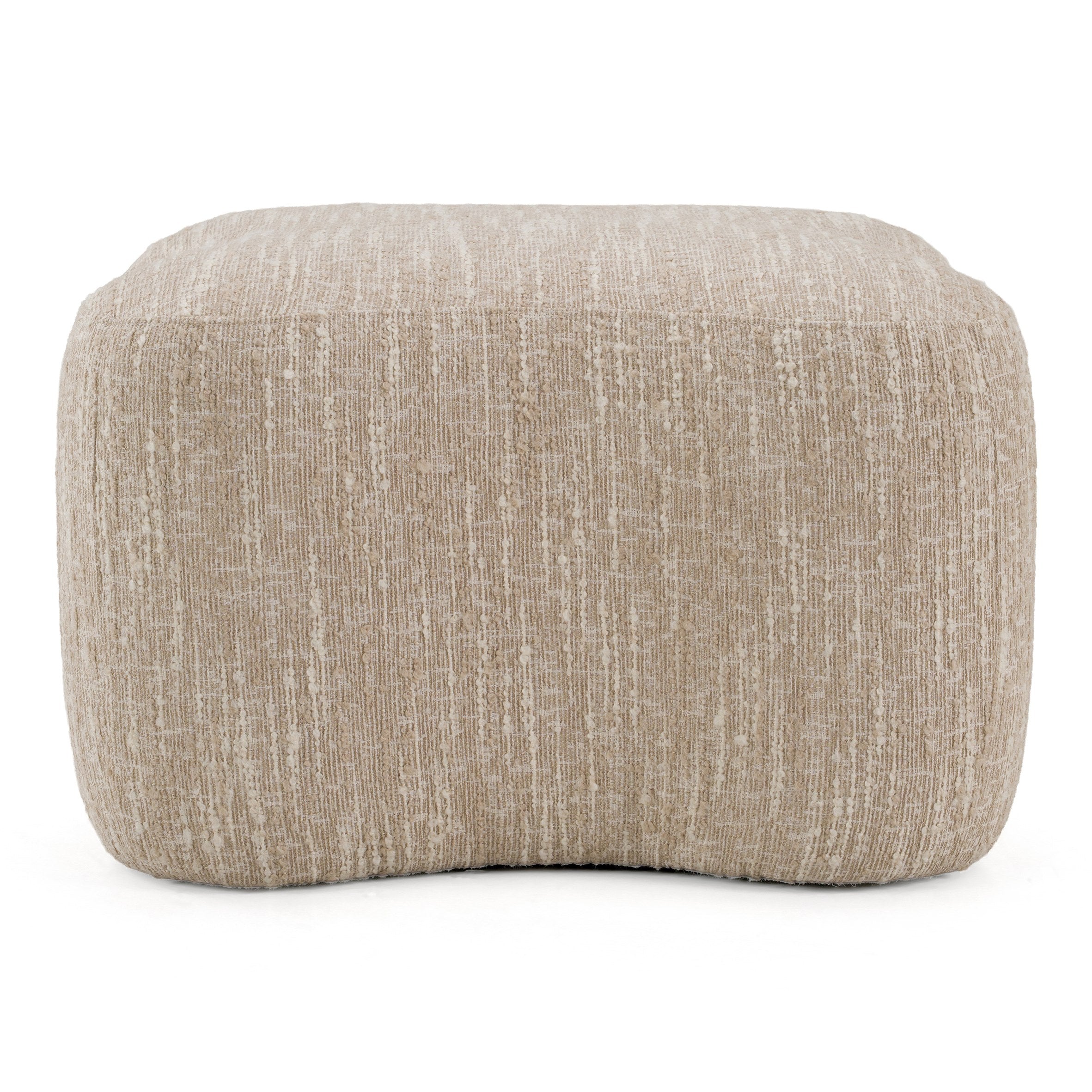Spiro - Modern Beige Fabric Ottoman - image 3