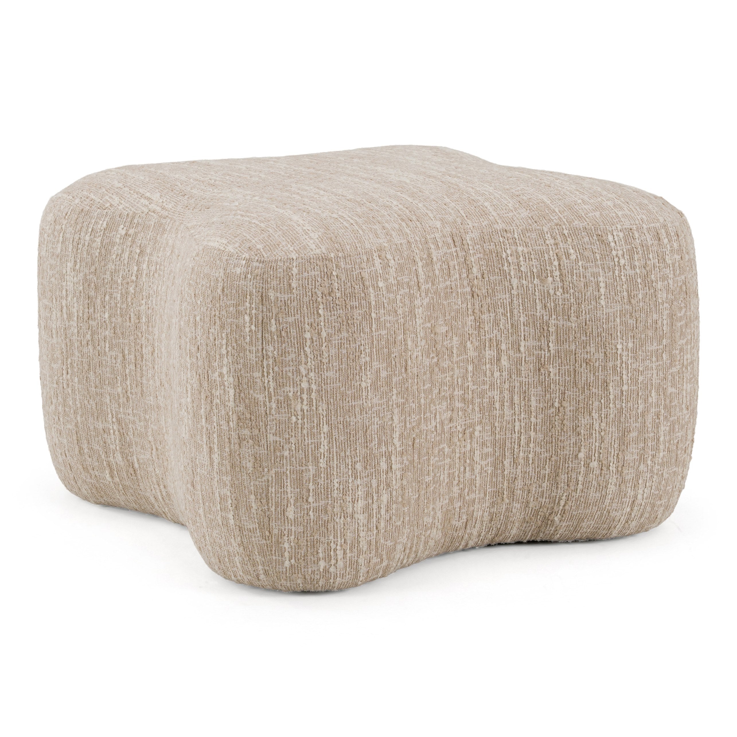 Spiro - Modern Beige Fabric Ottoman - image 4