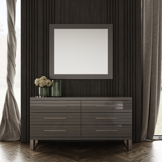 Splendor - Grey High Gloss Slatted MIrror - image 2