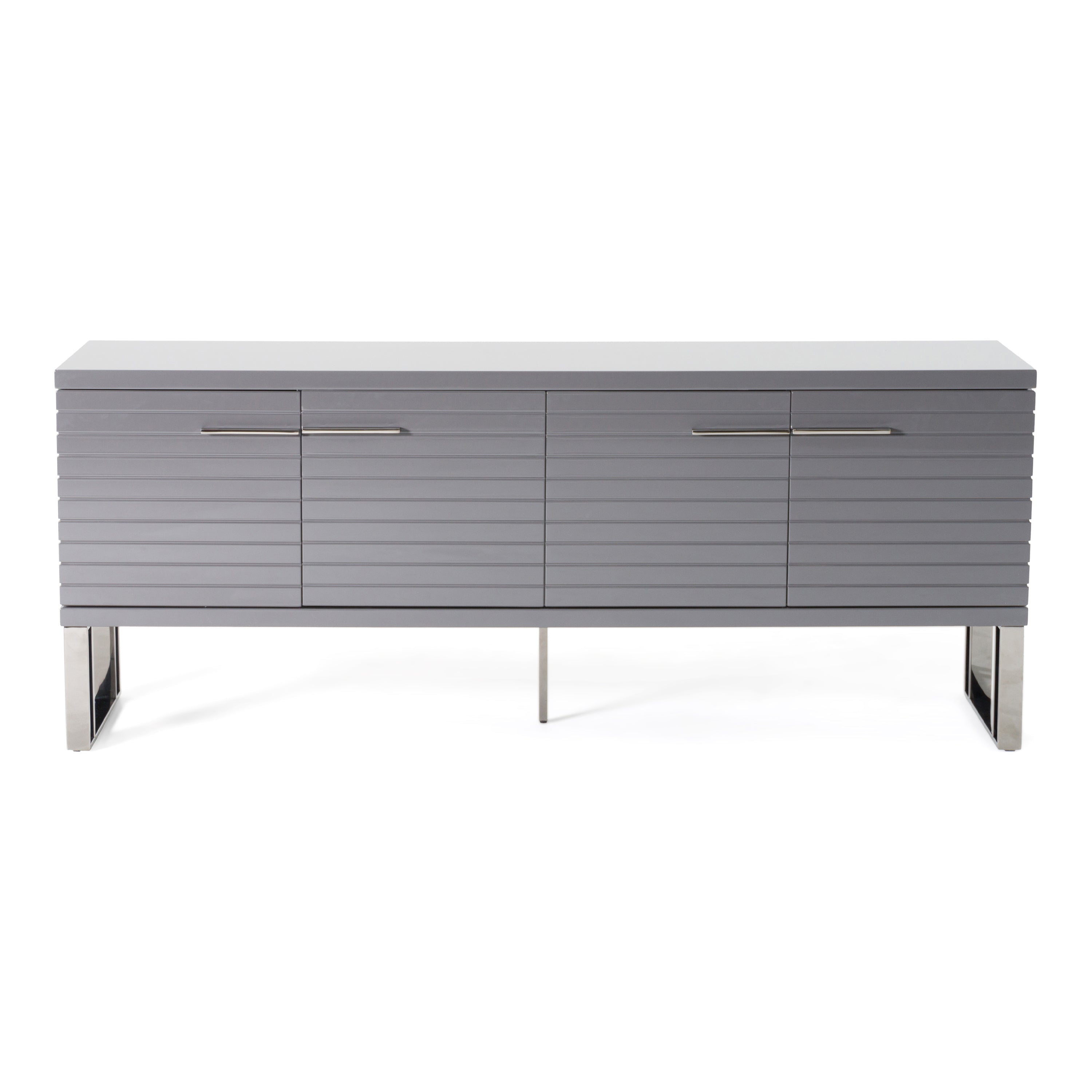Splendor - Grey High Gloss Slatted Buffet - image 2