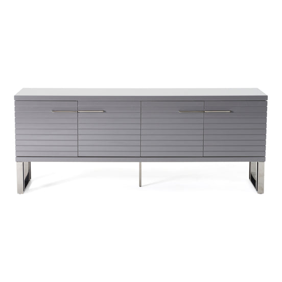 Splendor - Grey High Gloss Slatted Buffet - image 2