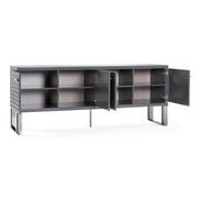 Splendor - Grey High Gloss Slatted Buffet - image 4