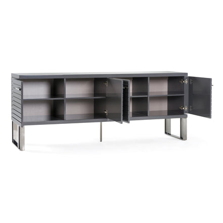 Splendor - Grey High Gloss Slatted Buffet - image 4