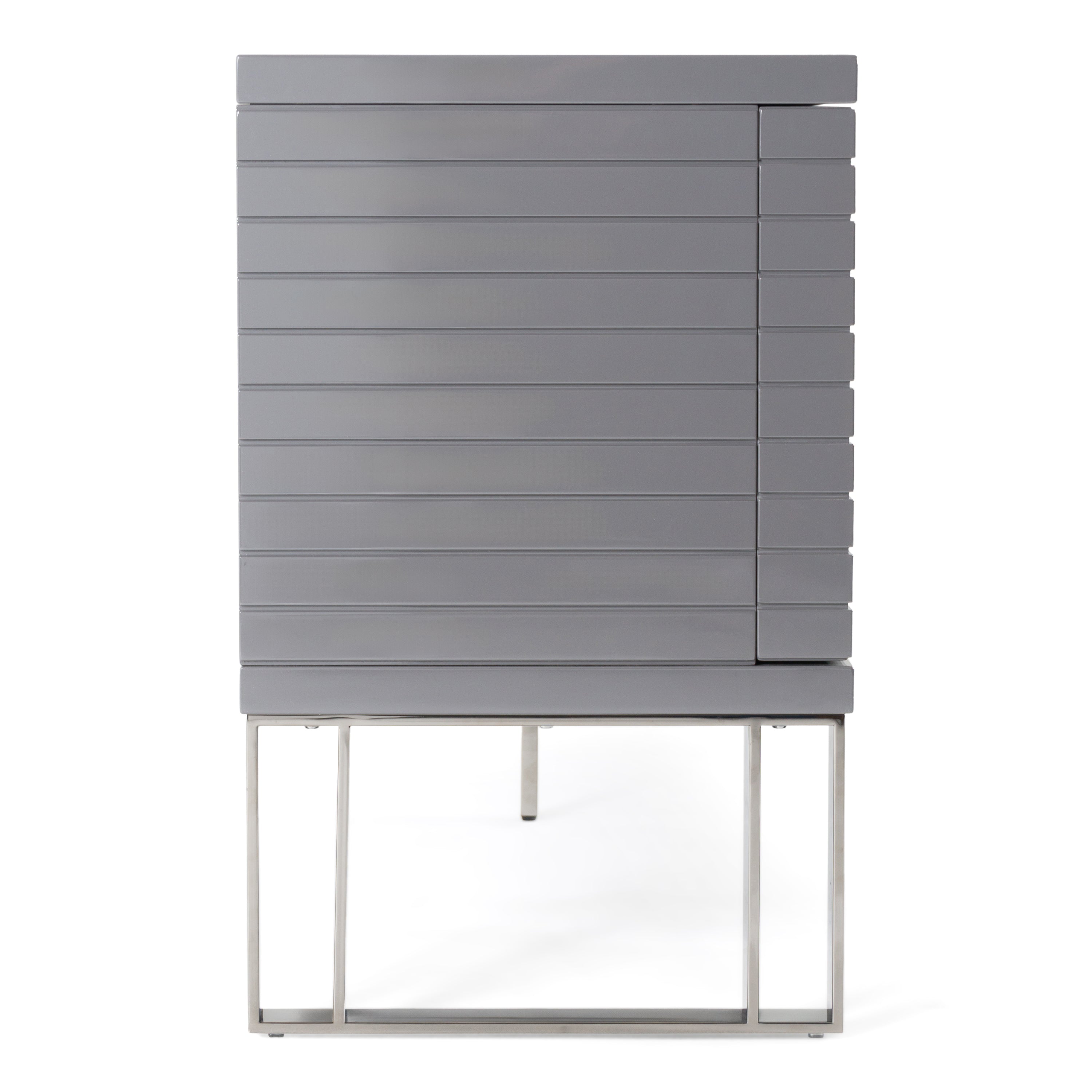 Splendor - Grey High Gloss Slatted Buffet - image 5