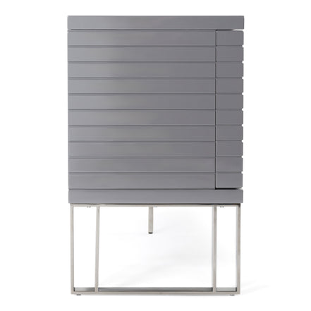 Splendor - Grey High Gloss Slatted Buffet - image 5