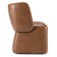 Standing - Modern Brown Vegan Leather Dining Chair w/ Castor Wheels - image 5