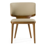 Stanley - Contemporary Beige Leatherette and Walnut Dining Chair (Set of 2) - image 2