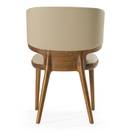 Stanley - Contemporary Beige Leatherette and Walnut Dining Chair (Set of 2) - image 5