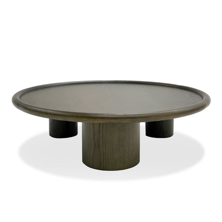 Strauss - Contemporary Brown Ash Round Nesting Table Set - image 2