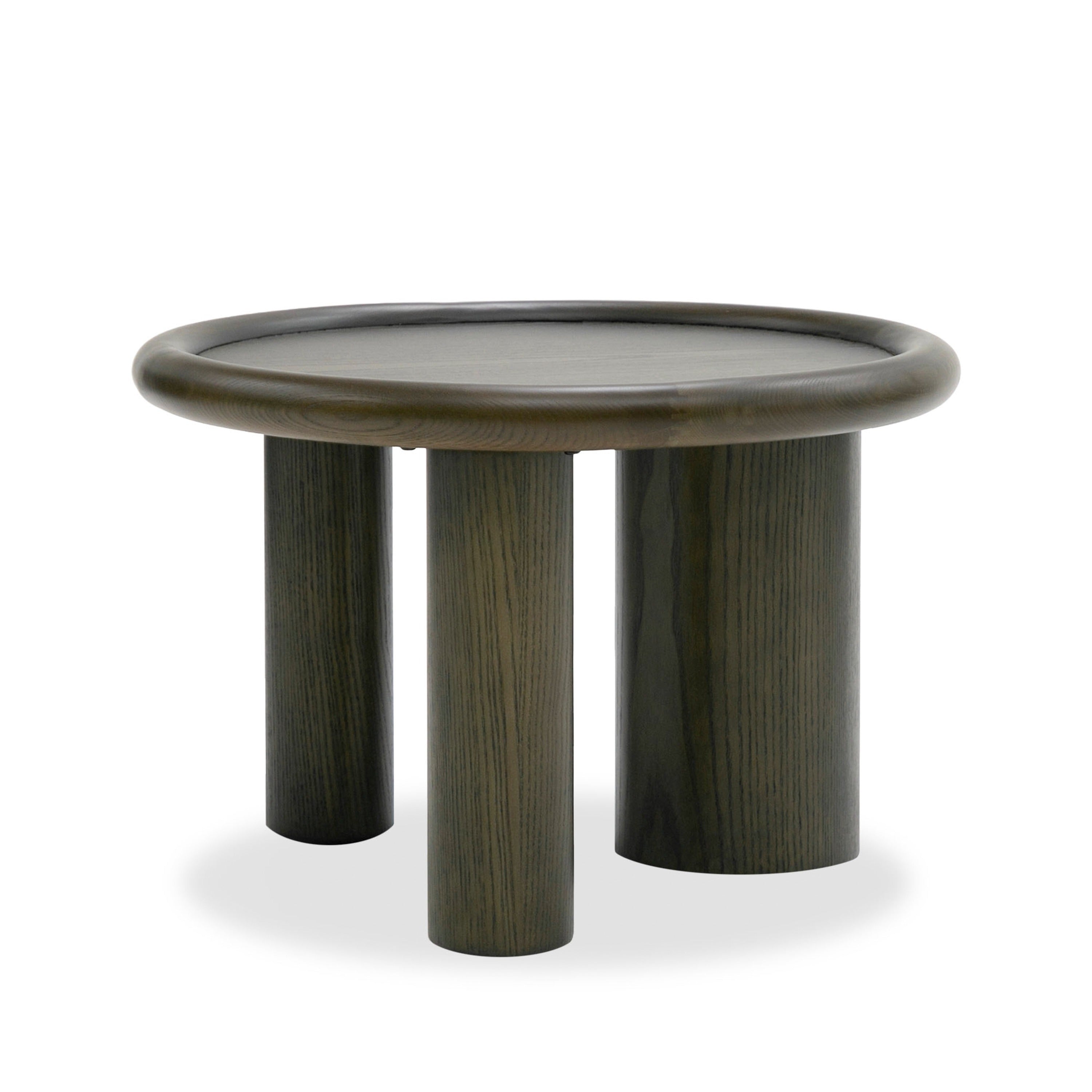 Strauss - Contemporary Brown Ash Round Nesting Table Set - image 3