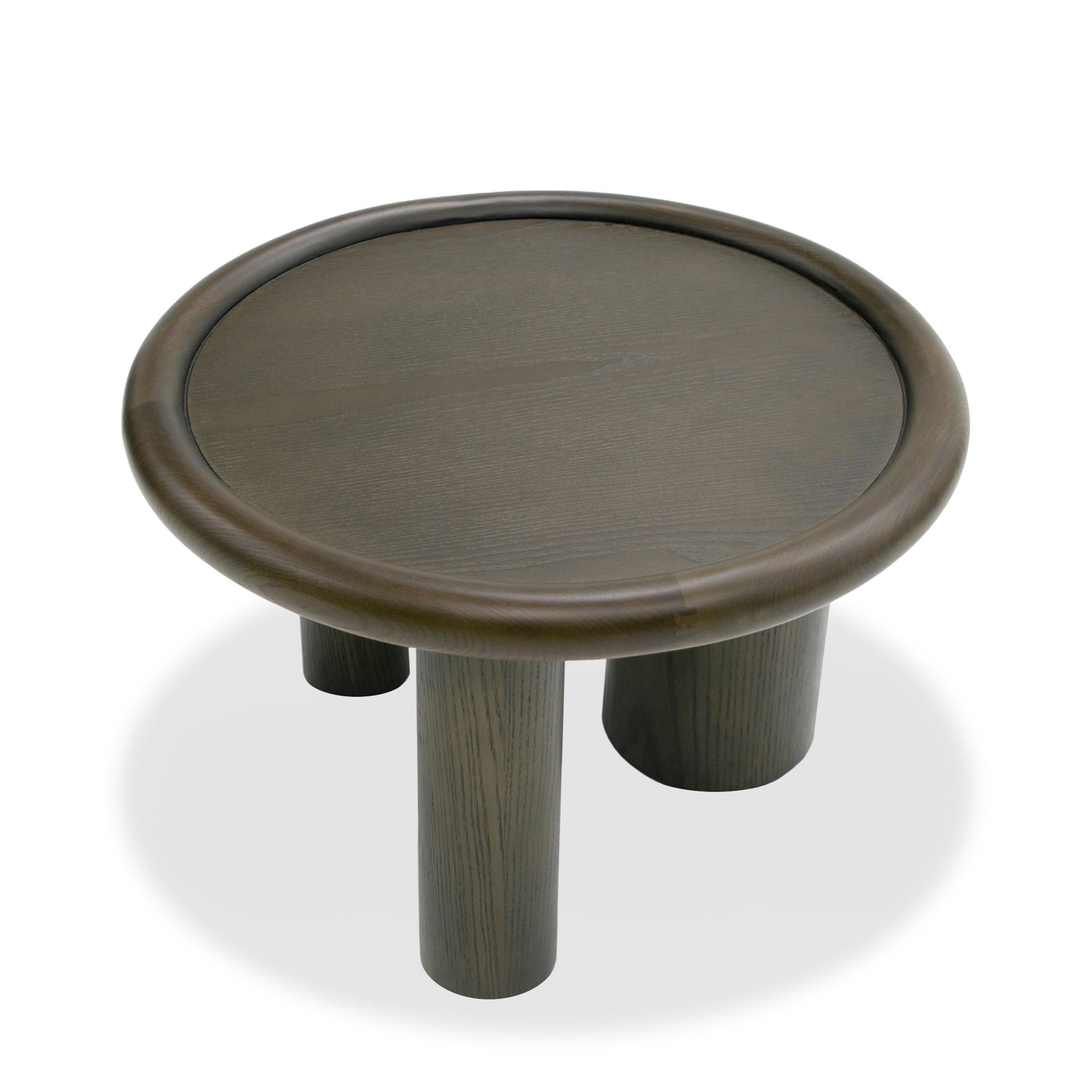 Strauss - Contemporary Brown Ash Round Nesting Table Set - image 4