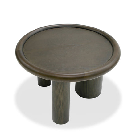 Strauss - Contemporary Brown Ash Round Nesting Table Set - image 4