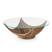 Sunrise - Contemporary Glass + Walnut Round Coffee Table