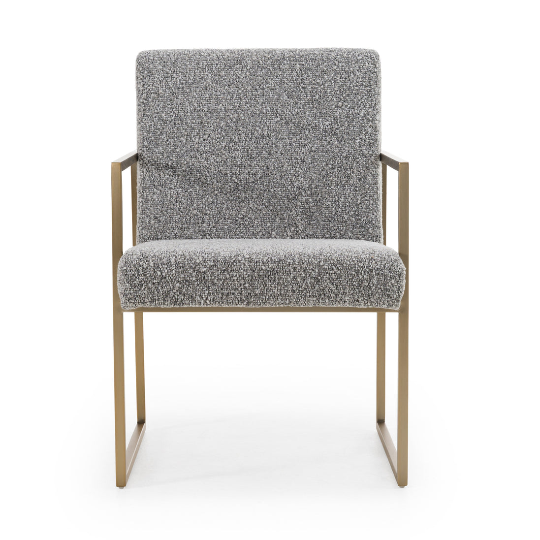 Suzanne - Modern Grey Fabric + Antique Brass Dining Chair