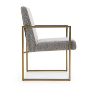 Suzanne - Modern Grey Fabric + Antique Brass Dining Chair - image 2