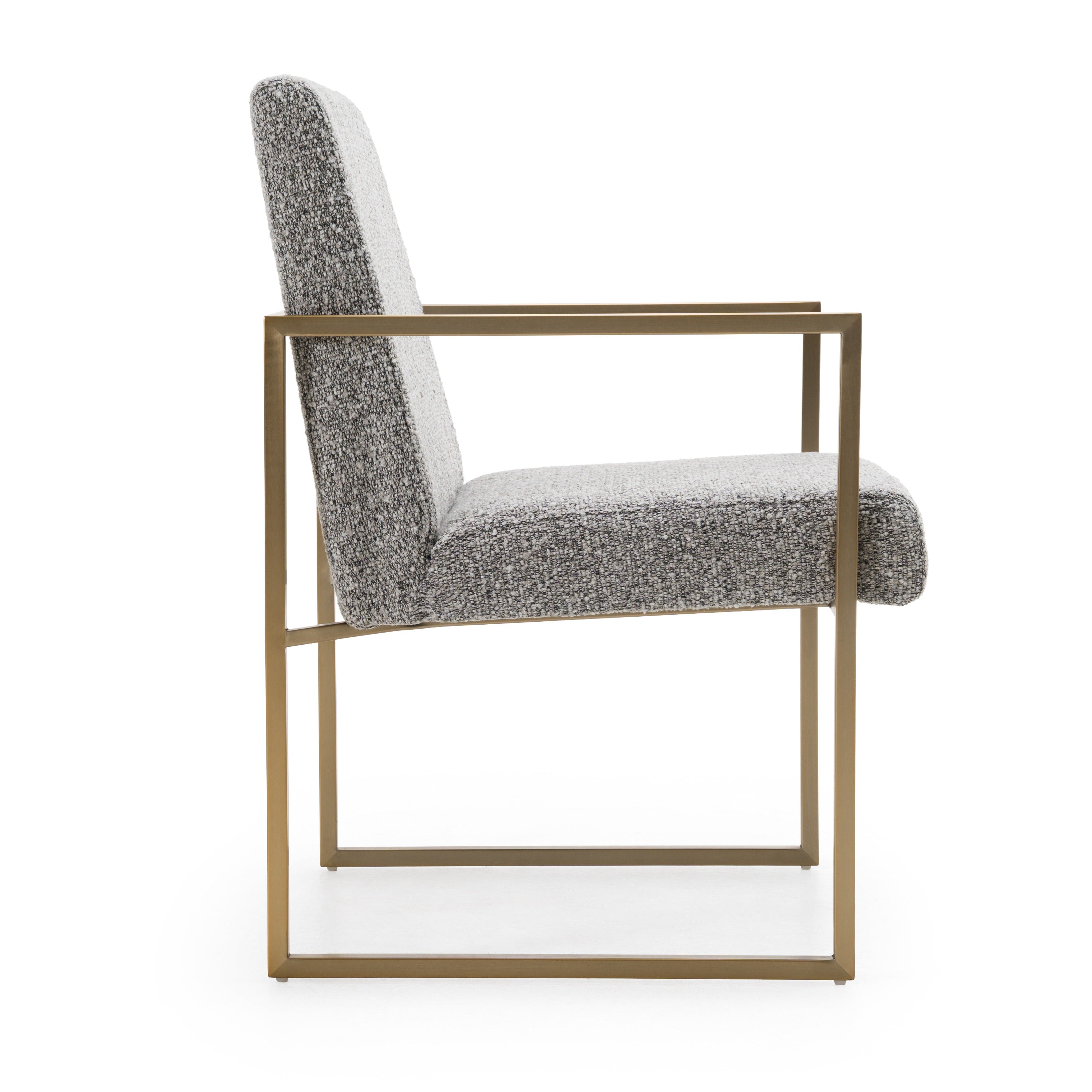 Suzanne - Modern Grey Fabric + Antique Brass Dining Chair - image 2