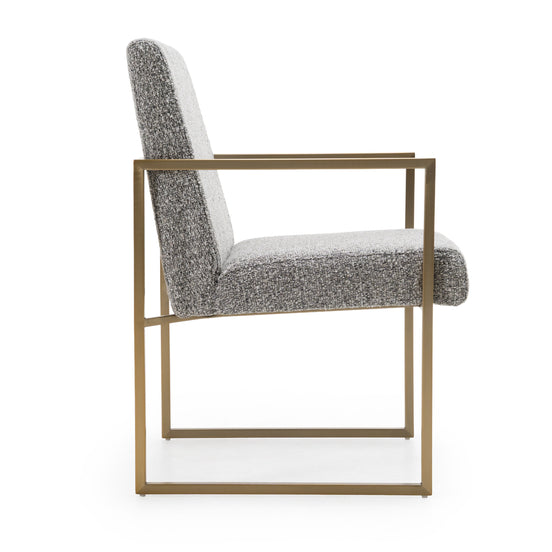 Suzanne - Modern Grey Fabric + Antique Brass Dining Chair - image 2