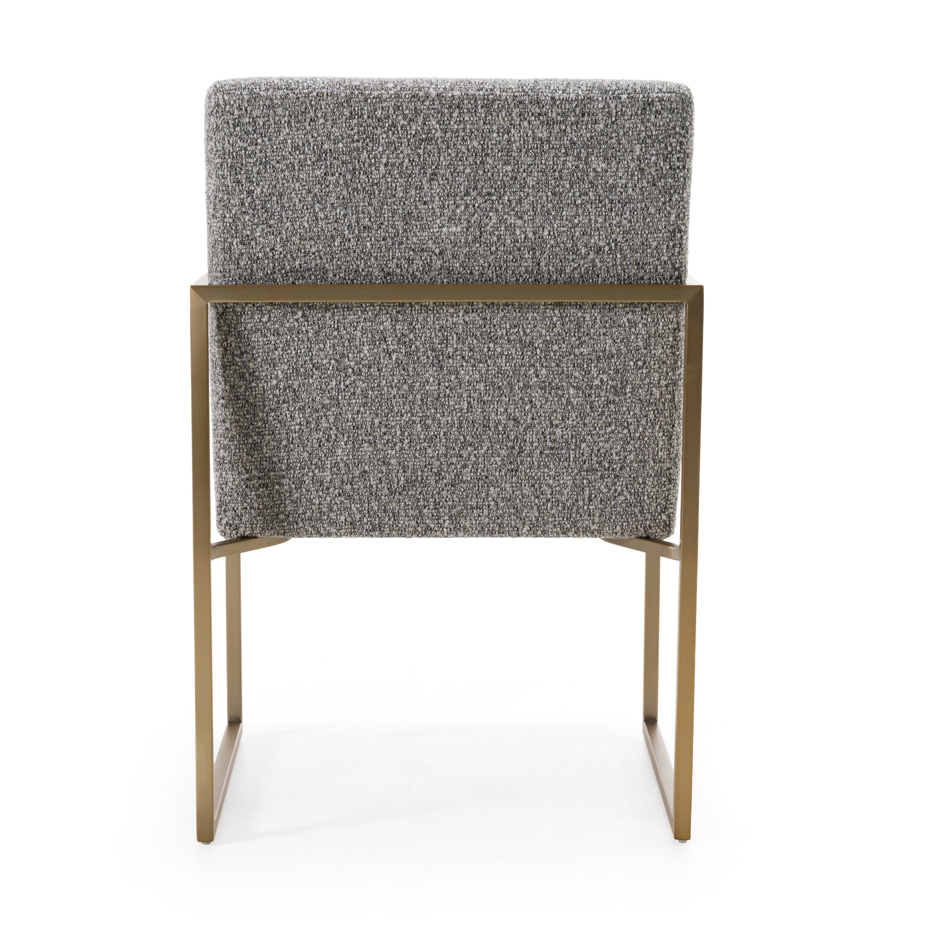 Suzanne - Modern Grey Fabric + Antique Brass Dining Chair - image 3