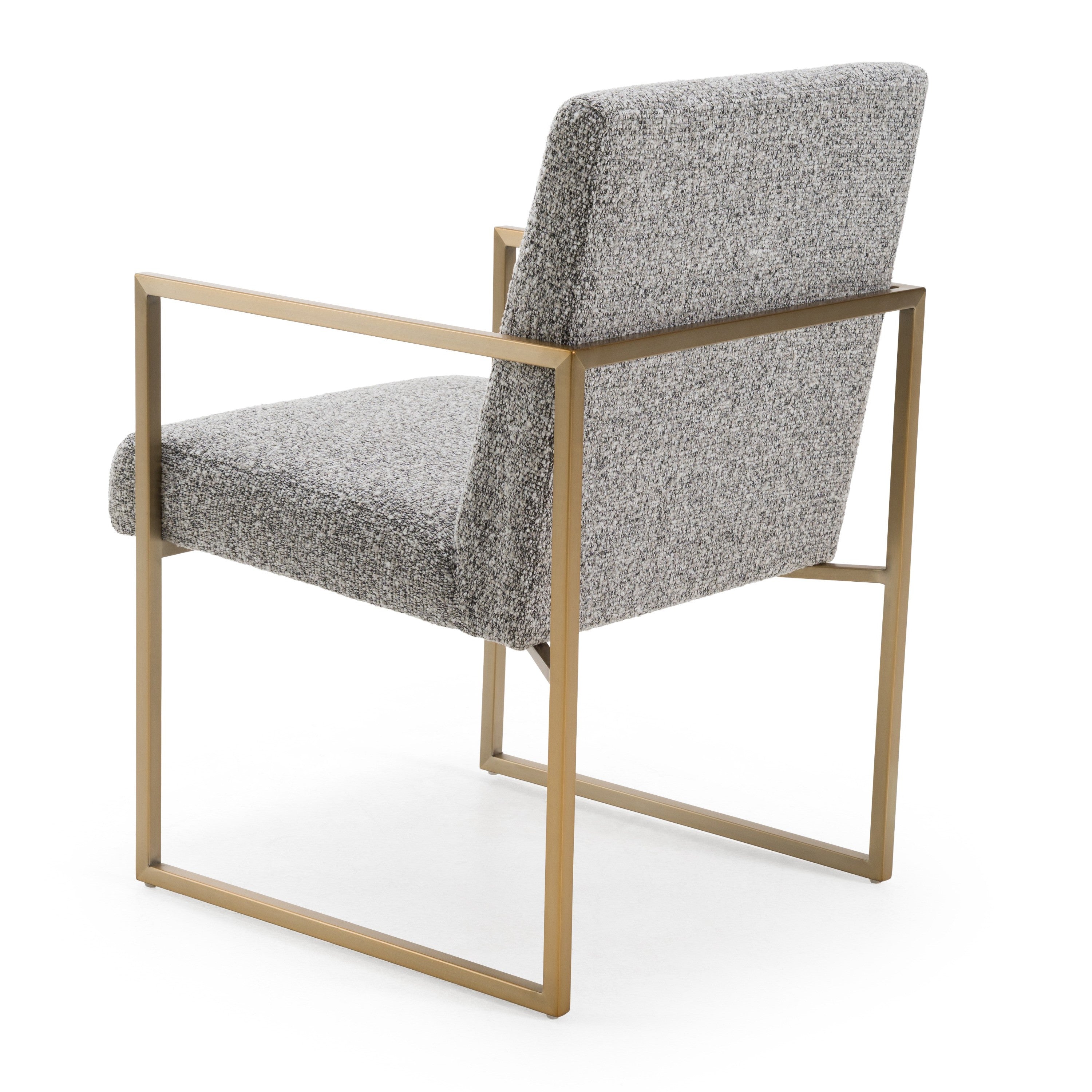 Suzanne - Modern Grey Fabric + Antique Brass Dining Chair - image 5