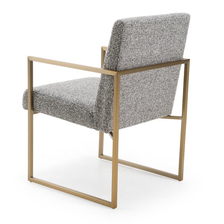 Suzanne - Modern Grey Fabric + Antique Brass Dining Chair - image 5