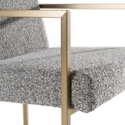 Suzanne - Modern Grey Fabric + Antique Brass Dining Chair - image 4