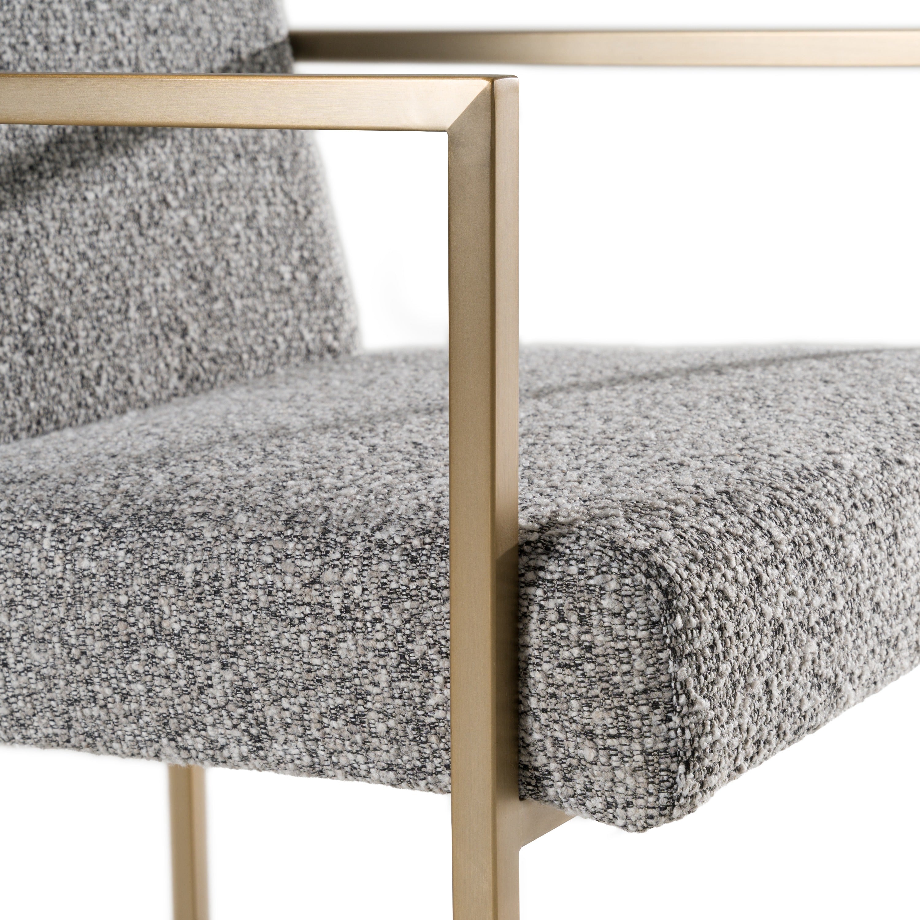 Suzanne - Modern Grey Fabric + Antique Brass Dining Chair - image 4