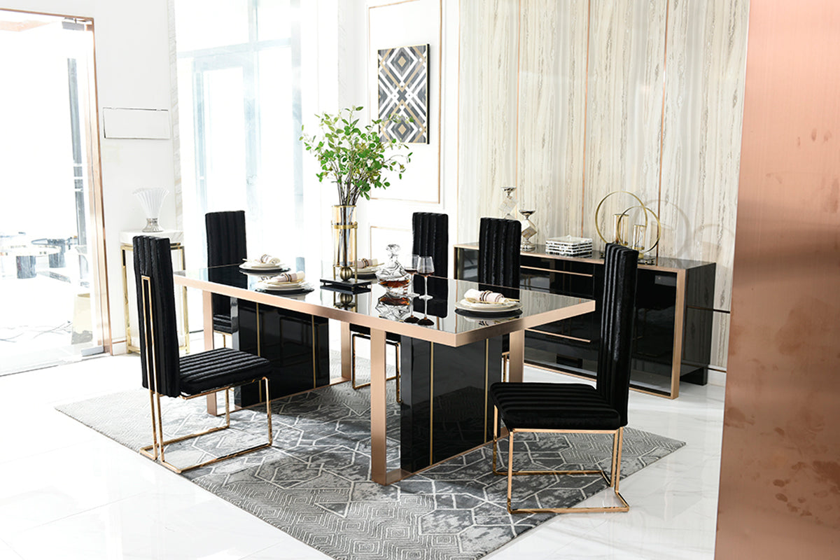 Cartier Modern Black & Rosegold Dining Table - image 2