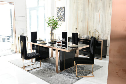 Cartier Modern Black & Rosegold Dining Table - image 2