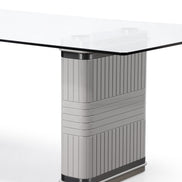 T2397 - Glass + White + Gold Dining Table - image 3