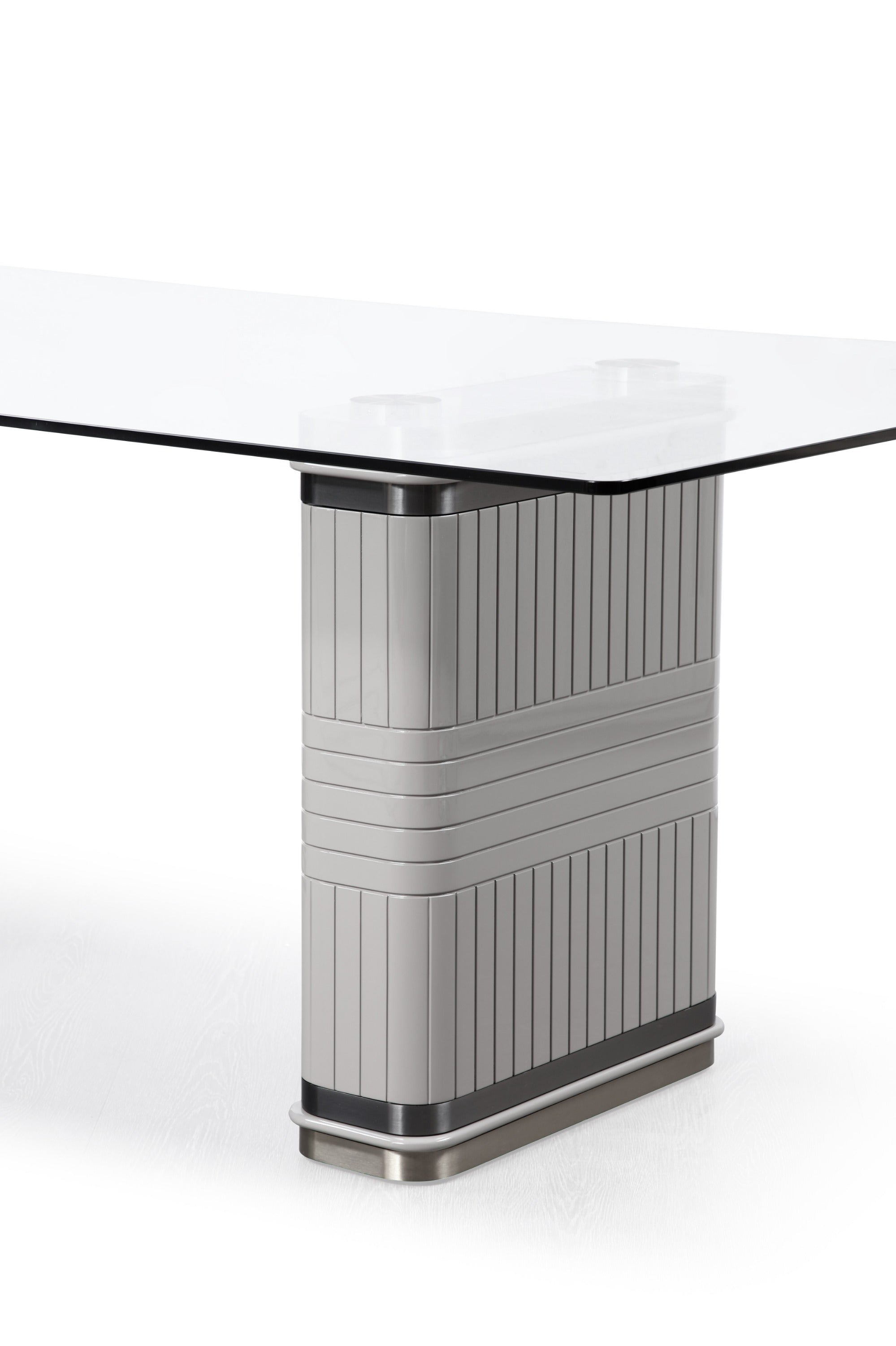 T2397 - Glass + White + Gold Dining Table - image 3