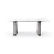 T2397 - Glass + White + Gold Dining Table - image 4