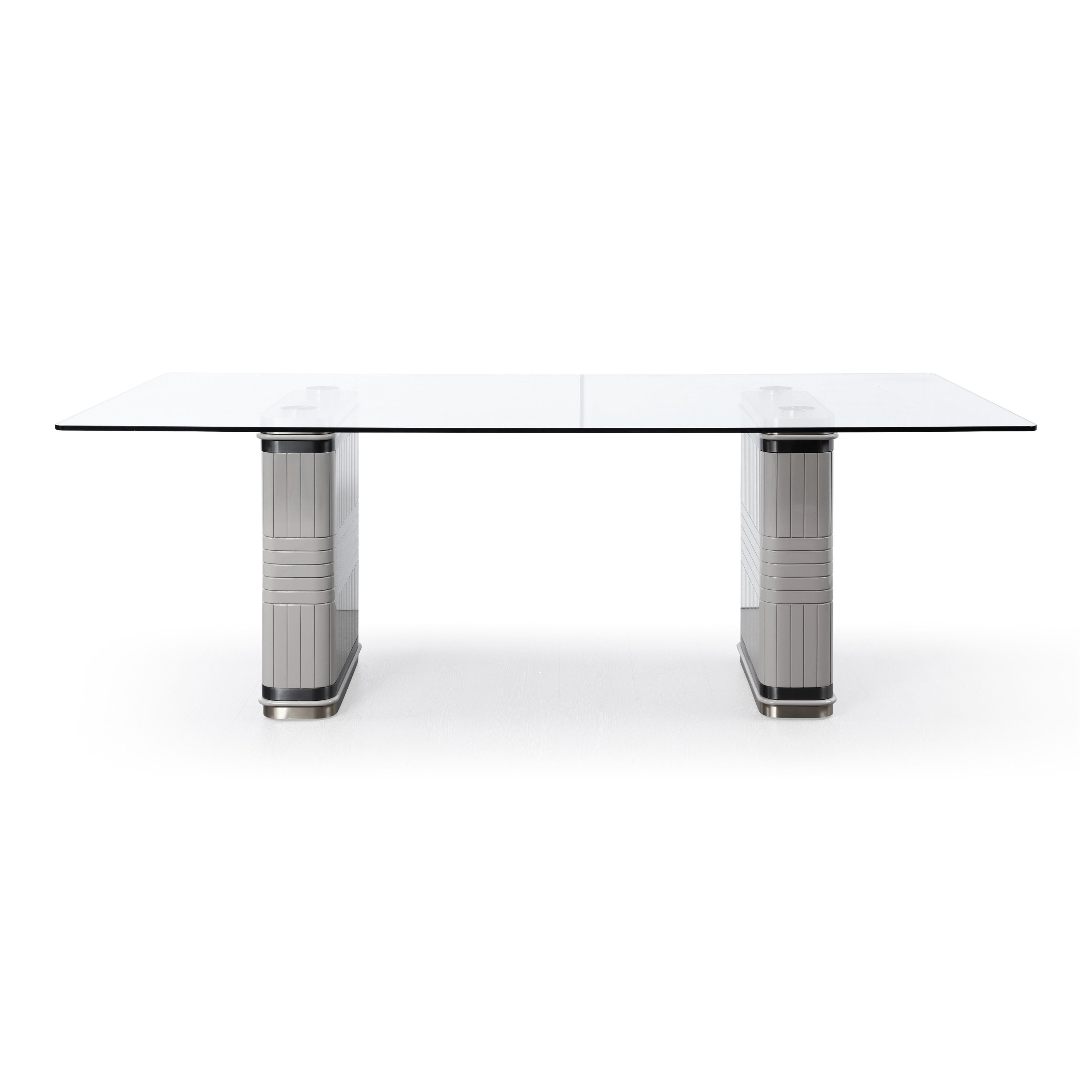 T2397 - Glass + White + Gold Dining Table - image 4