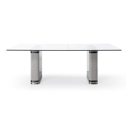 T2397 - Glass + White + Gold Dining Table - image 4