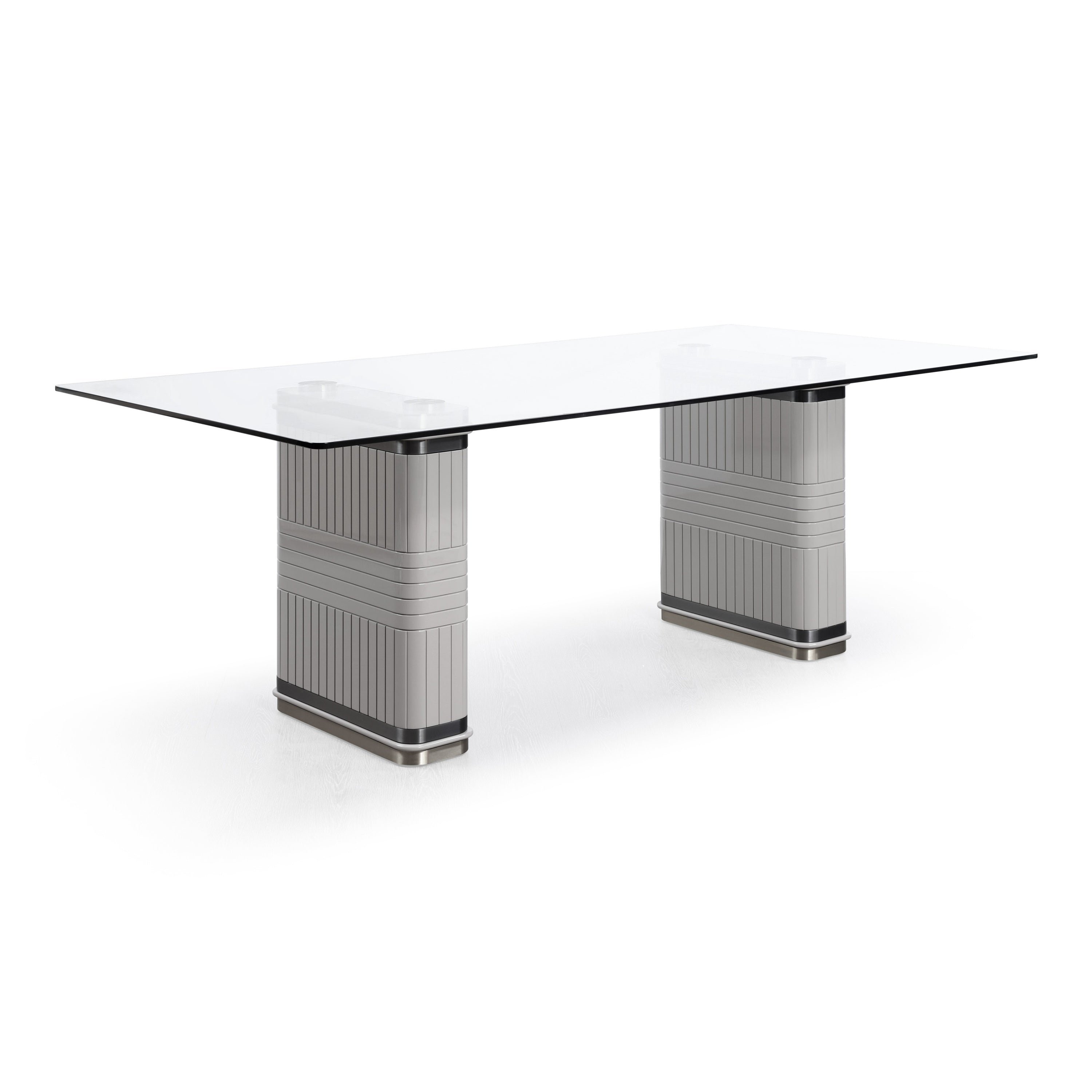 T2397 - Glass + White + Gold Dining Table - image 5
