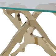 Legend Modern Glass & Gold Dining Table