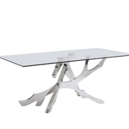 Legend Modern Glass & Stainless Steel Dining Table