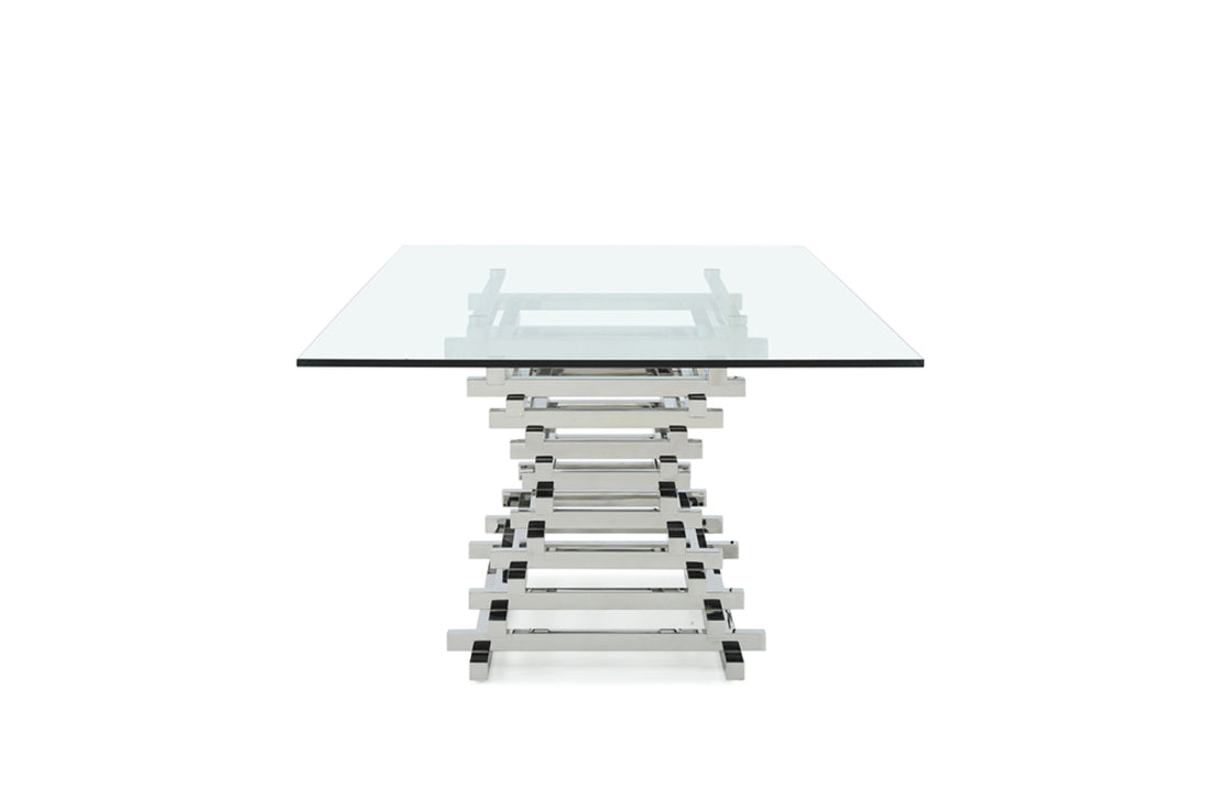 Crawford Modern Rectangular Glass Dining Table