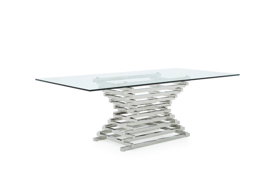 Crawford Modern Rectangular Glass Dining Table - image 2