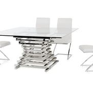 Crawford Modern Clear Glass Square Dining Table - image 2