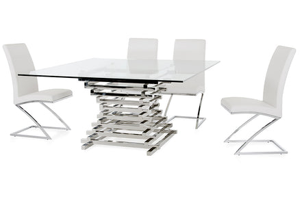 Crawford Modern Clear Glass Square Dining Table - image 2