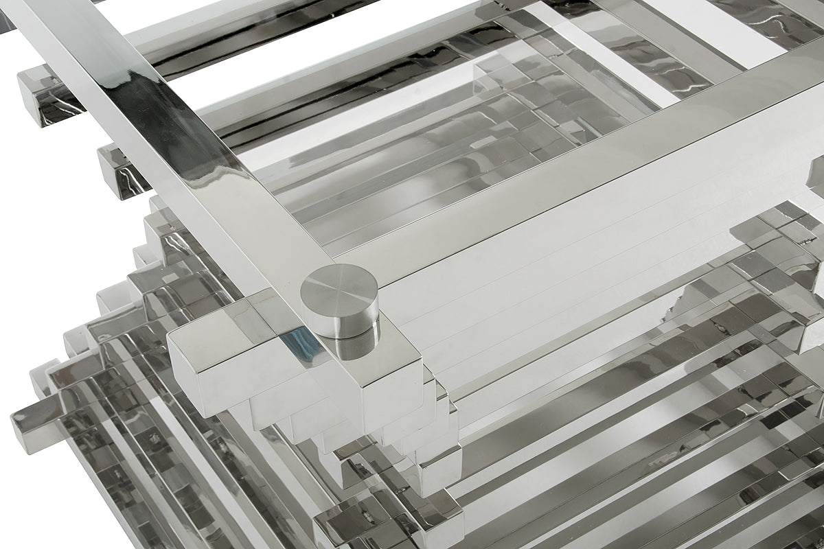 Crawford Modern Clear Glass Square Dining Table - image 3