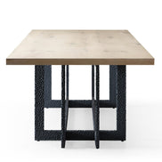 T8963 - Natural Oak + Black Metal Dining Table - image 3