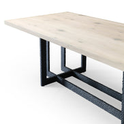T8963 - Natural Oak + Black Metal Dining Table - image 4