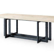 T8963 - Natural Oak + Black Metal Dining Table - image 2